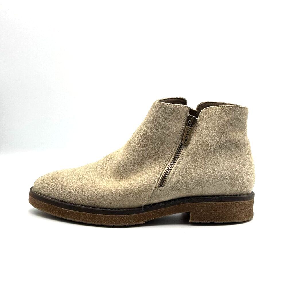 Italeau Foliana Womens 6.5 Brown Suede Leather Waterproof Ankle Booties Italian